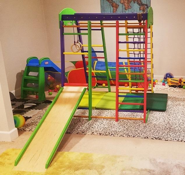 WEDANTA Wooden Swedish Ladder Wall Set – Kids Stall Bars for Exercise – Kids Swedish Gymnastic Wall Gym – Wood Stall Bar Gymnastics Playground – Best Gym for All Family customer photo 1