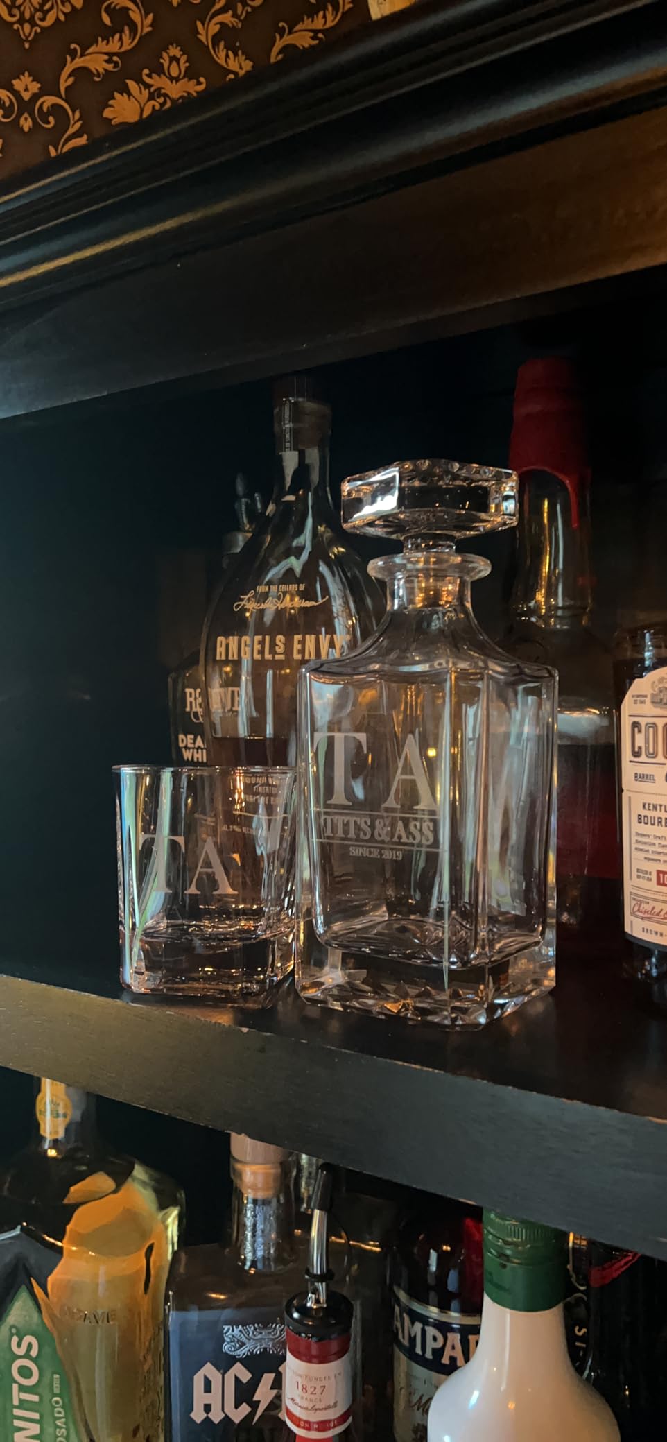 Personalized 5 pc Whiskey Decanter Set - 9 Design Options - Limited Edition, Custom Liquor Decanter | 25 Oz, 750ml Liquor Decanter w/ 4pcs Whiskey Glass Set #1 customer photo 1