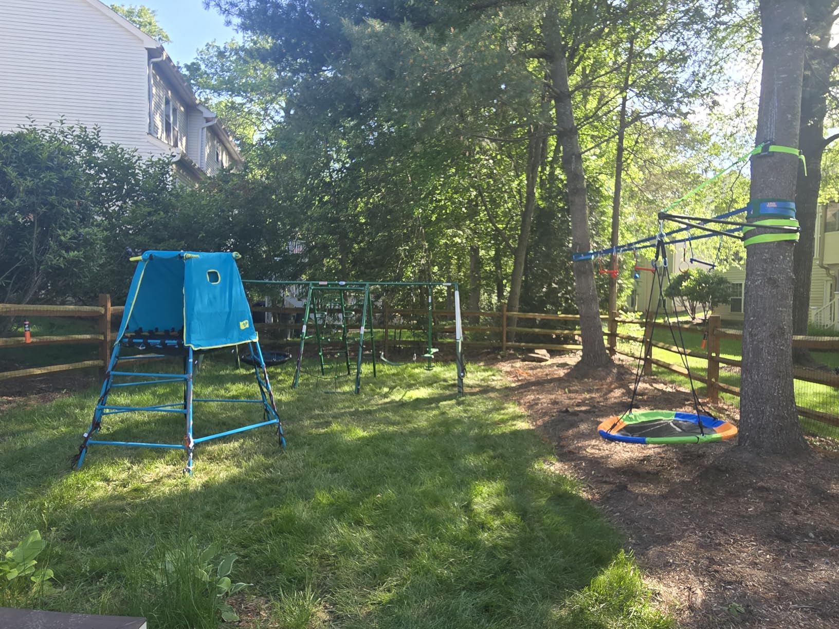 Explorer 2 Jungle Gym Climbing Set with Adjustable Steel Frame, Weather-Resistant Canopy & Platform, Outdoor Playset and Playground Equipment for Kids Ages 3-12, 220 lbs Capacity customer photo 2
