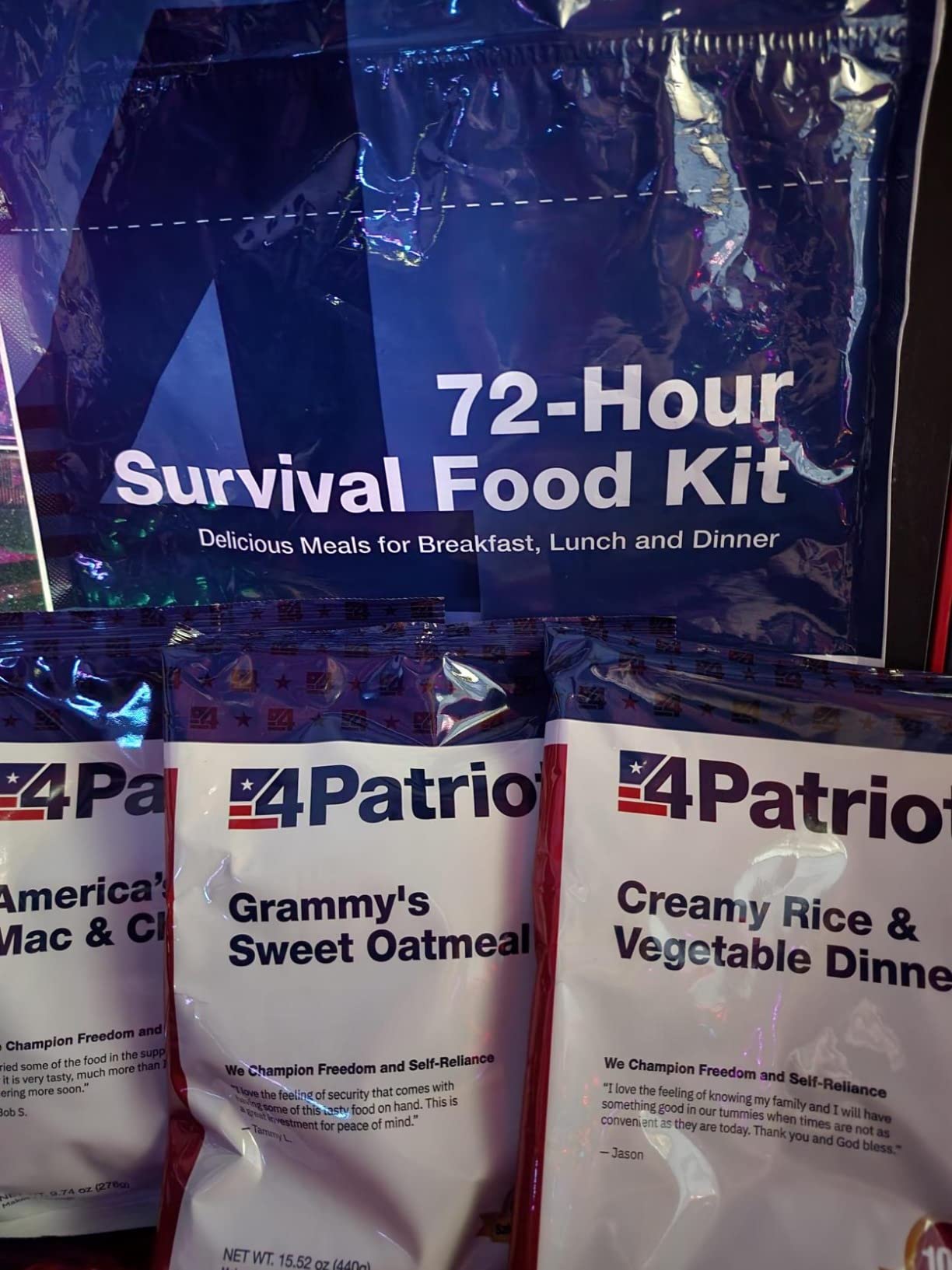 4Patriots 72-Hour Survival Food Kit: Emergency Food Supply Designed to Last 25 Years, 20 Servings customer photo 1
