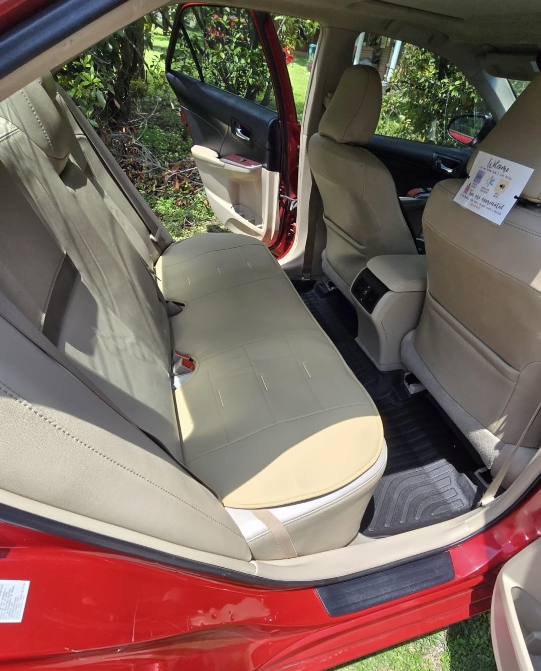 West Llama Pu Leather Car Seat Bottom Covers Protectors Include 1 Pair Front Driver Seat Pad Mat and 1 Rear Bench Cover Universal Fit 90% Vehicles,Black customer photo 1