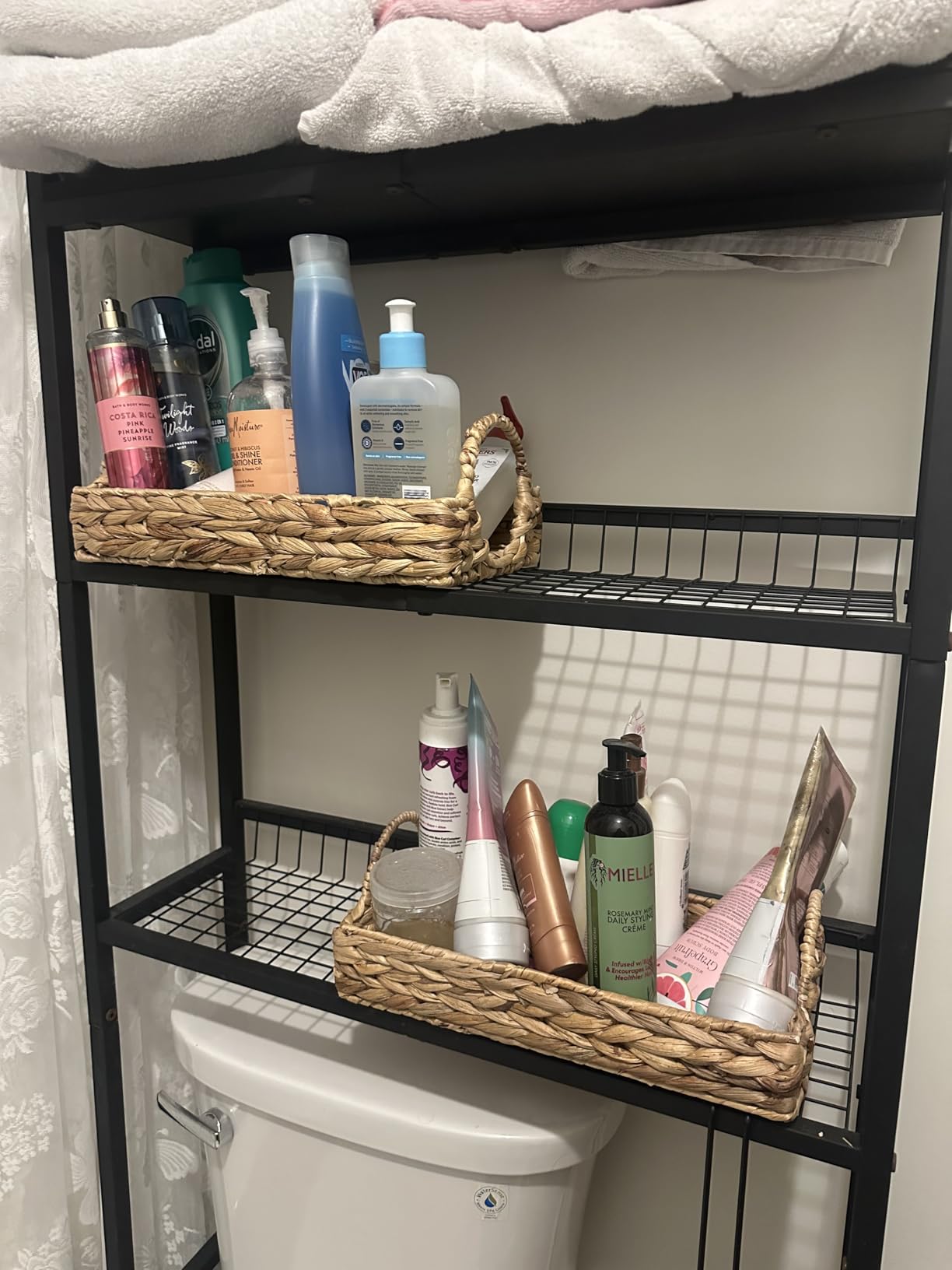 HOOBRO Over The Toilet Storage, 3-Tier Bathroom Organizer Shelf Over Toilet, Freestanding Bathroom Storage Shelves, Space Saver, Easy to Assemble for Room, Rustic Brown and Black BF41TS01 customer photo 1