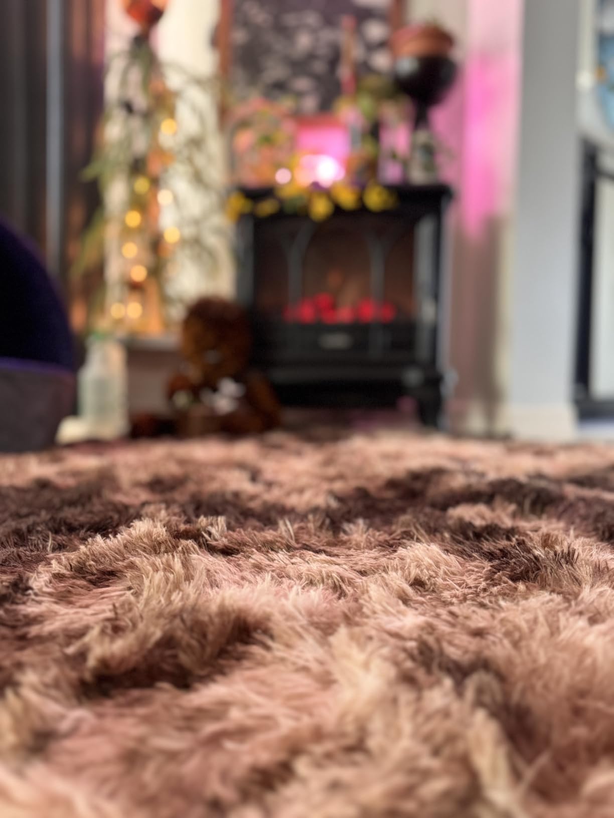 Amdrebio Beige Boho Round Circle Fluffy Area Rug 4Ft for Bedroom Nursery customer photo 1