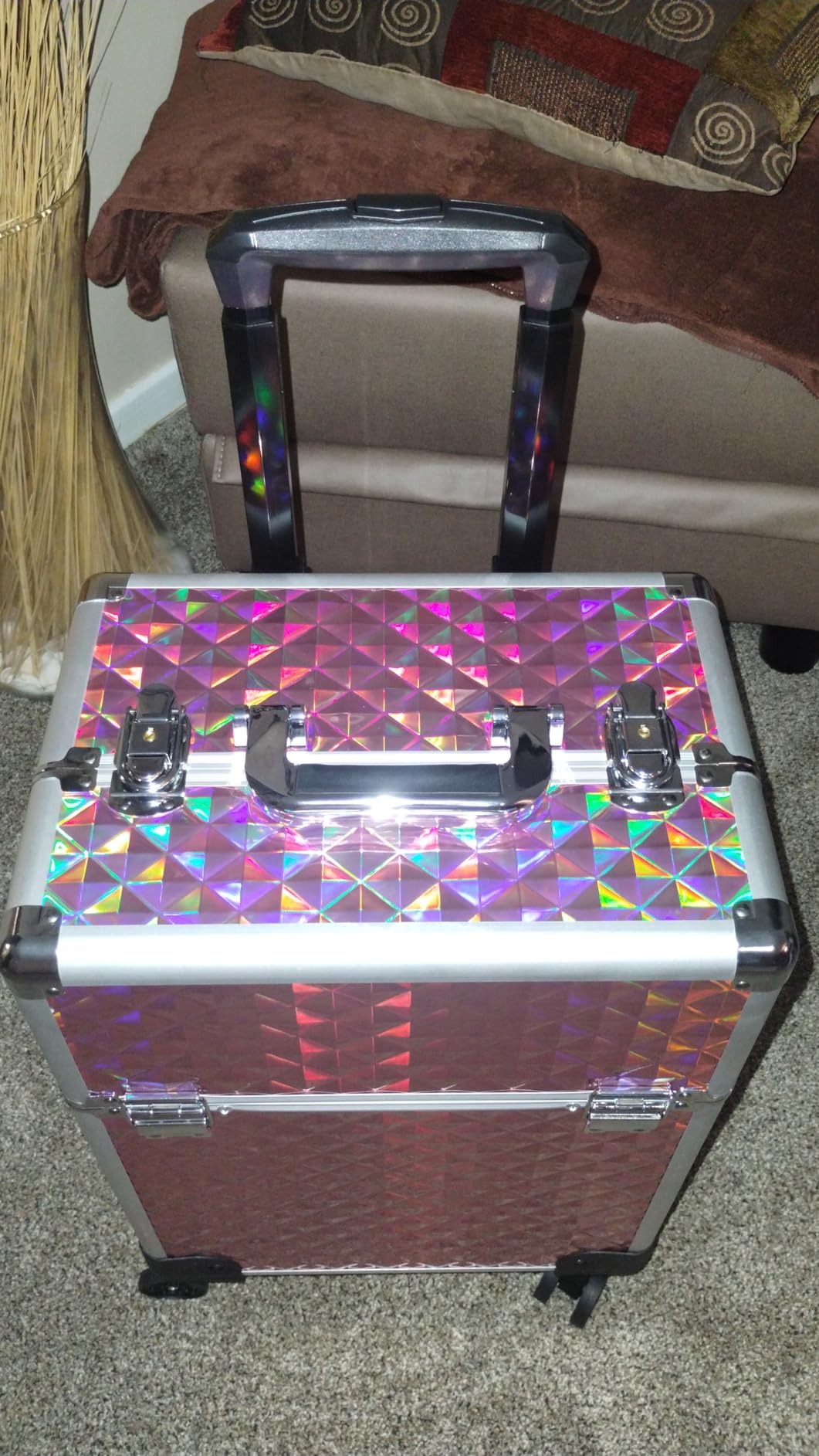 Stagiant Rolling Makeup Train Case Large Storage Cosmetic Trolley 4 Tray with Sliding Rail Removable Middle Layer with Key Swivel Wheels Salon Barber Case Traveling Cart Trunk customer photo 1