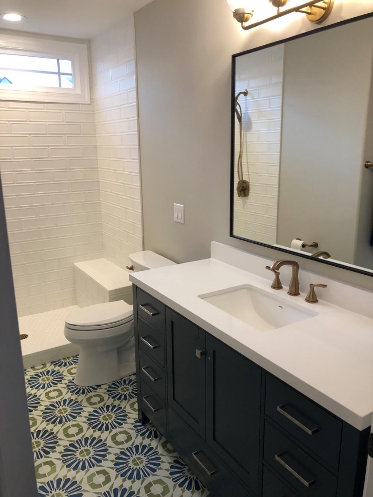 ARIEL Cambridge 72-inch Bathroom Vanity with Sink,Solid Wood, 1.5-inch Pure White Quartz Countertop, Double Rectangular Porcelain Sink, 4 Soft Closing Doors, 6 Dovetail Drawers, Midnight Blue customer photo 2