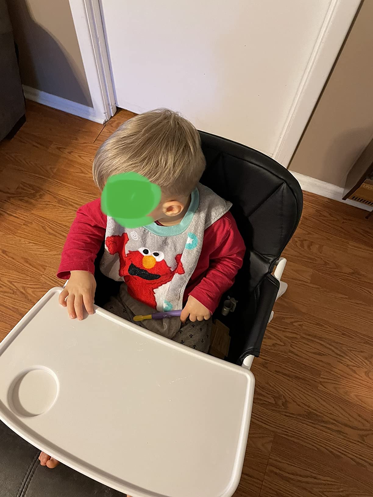Primo PopUp Folding High Chair for Baby Age 6 to 36 Months - Taupe Folding Beach Style High Chair with Removable Dishwasher Safe Tray, 3pt Safety Harness, Leatherette Seat - Space Saving Design customer photo 2