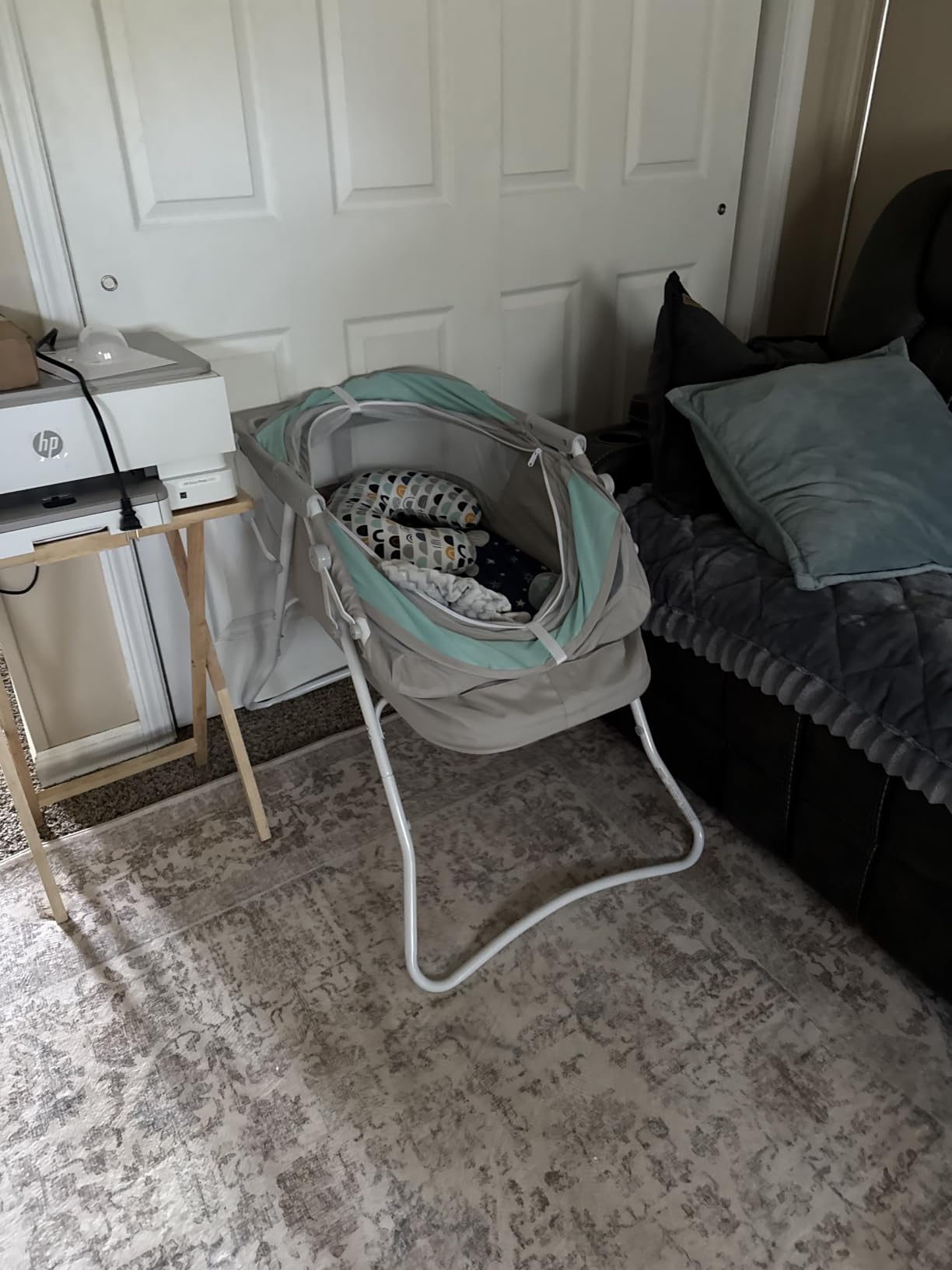 Dream On Me Karley Portable Infant Bassinet, Double Mesh Canopy, Black | Quick Foldable Travel Bassinet with Storage Basket, Mattress Pad Included, Lightweight, For Indoor Outdoor Use, BSA Verified customer photo 2