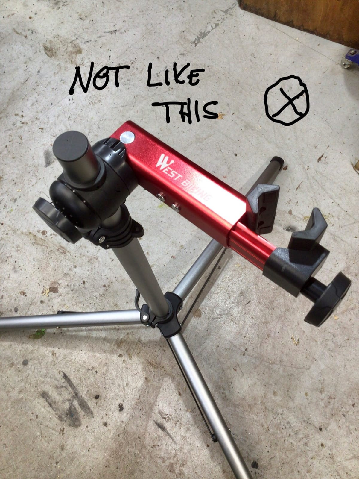 West Biking Bike Repair Stand(Max 85 Lbs) - Adjustable Foldable Bike Workstand With Quick Release,Bicycle Maintenance Rack Workstand For Home Mechanics,Tripod Base Park Tool Repair Stand customer photo 2
