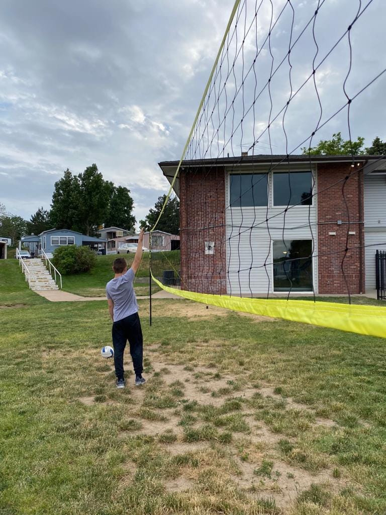 Outdoor Volleyball Net for Backyard, 32FT Anti-Sag Net with Steel Poles customer photo 1