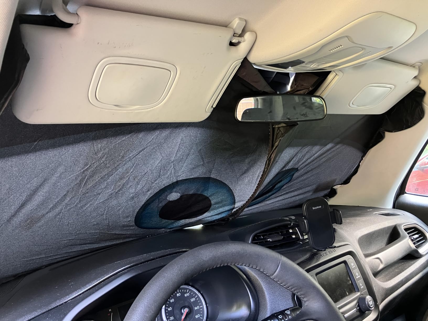 GVEN Windshield Sun Shades Car Sun Shade Protector Blocks UV Rays for Full-Size Sedan & SUV, Mid-Size SUV, Sports Cars, Wagon and Mid-Size Pickup Truck Car Accessories (Black, L) customer photo 1