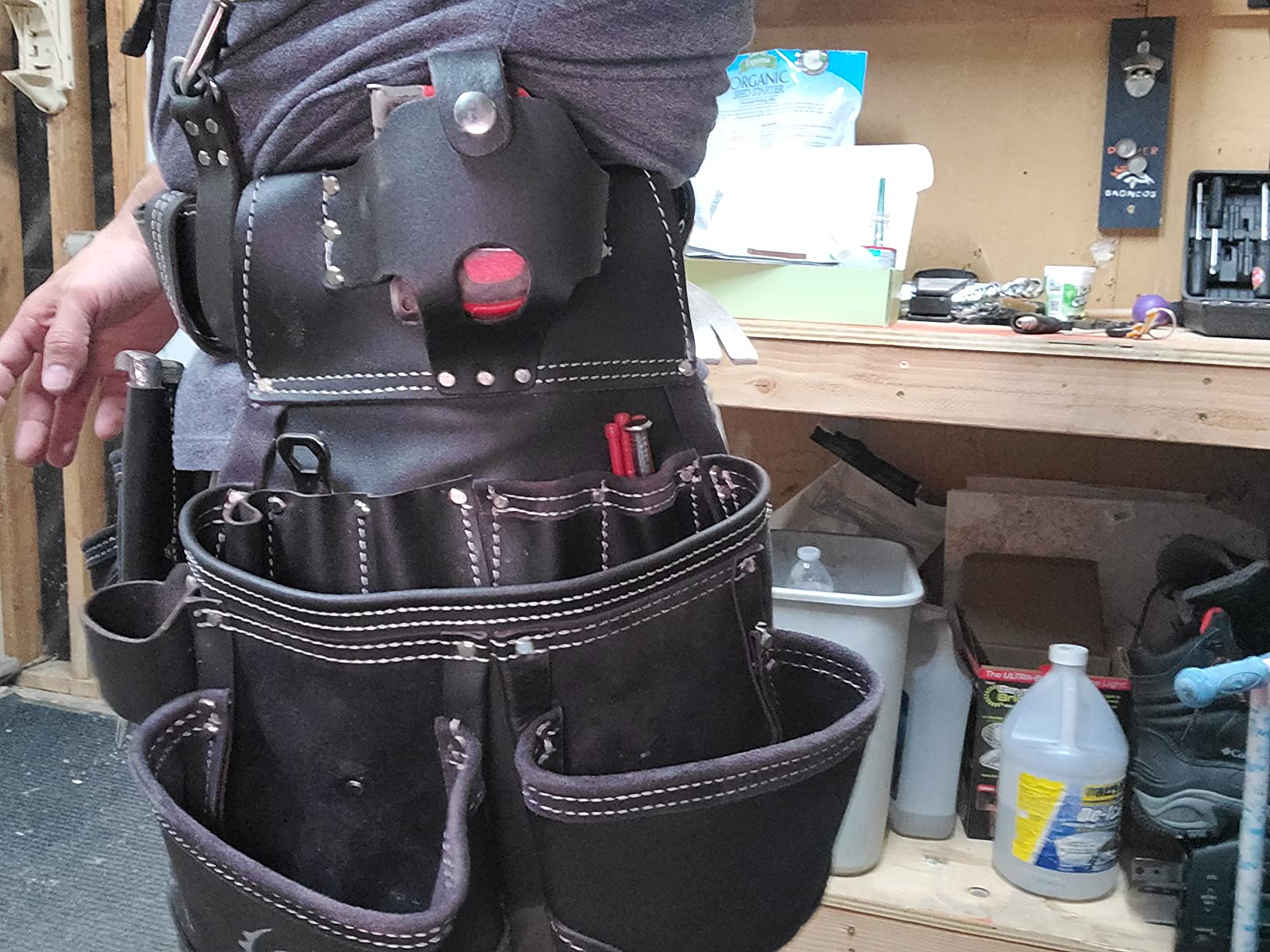 LAUTUS Oiled Tanned Rig Tool Belt/Pouch/Bag, Carpenter, Construction, Framers, Handyman, Electrician customer photo 1