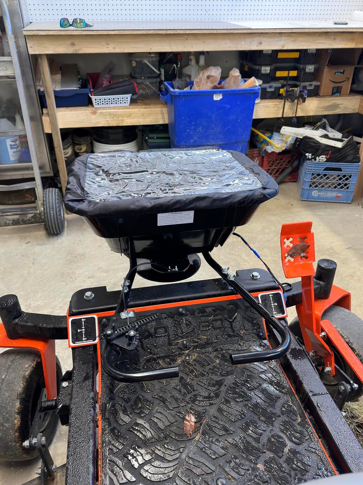 Titan Attachments 12 Volt ATV/UTV Broadcast Spreader, 80 LB Capacity, Back or Front Mounting for ATV, UTV, Or Utility Tractor, Lawn and Garden Seed Spreader with Rain Cover customer photo 1