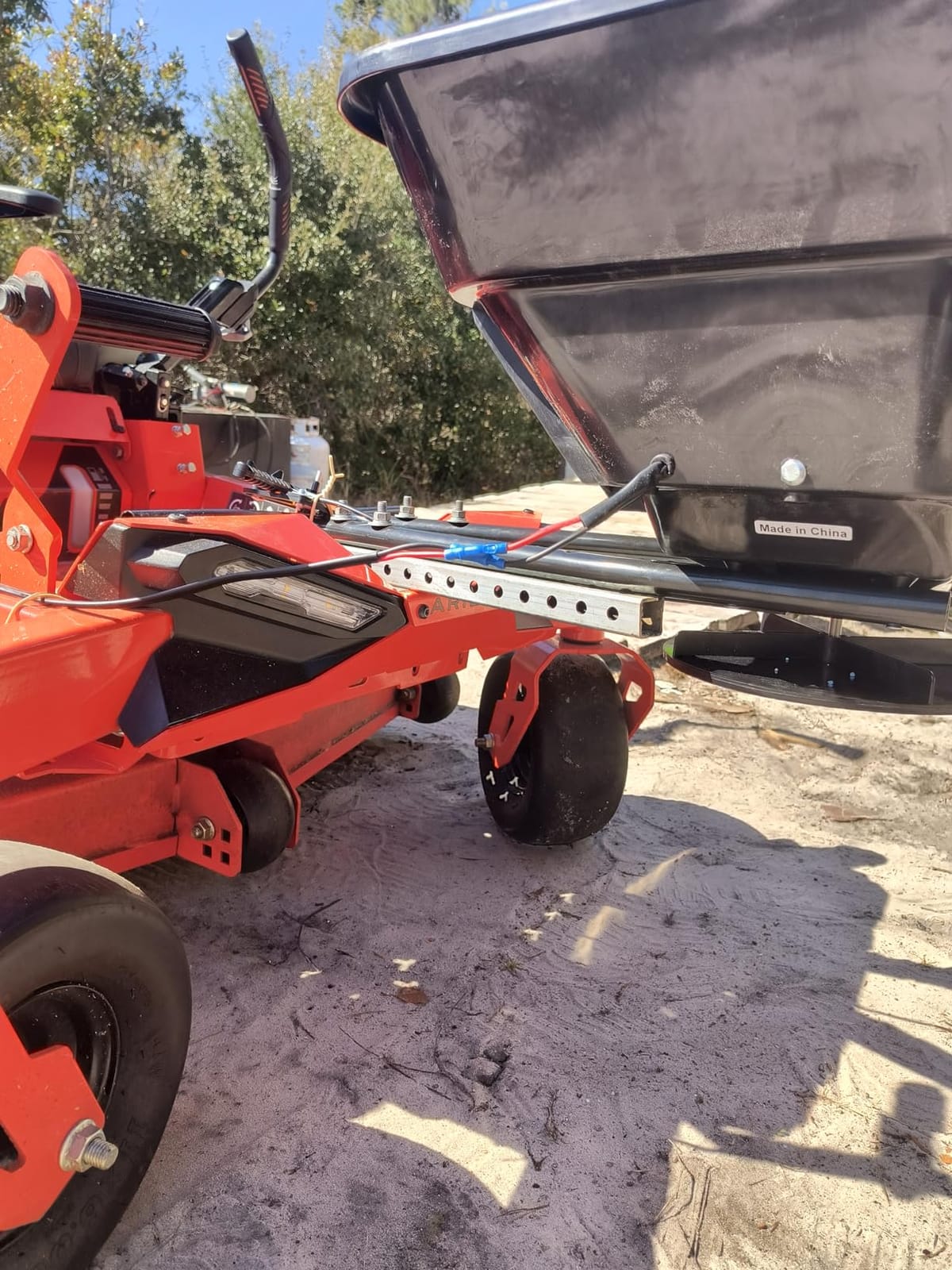 Titan Attachments 12 Volt ATV/UTV Broadcast Spreader, 80 LB Capacity, Back or Front Mounting for ATV, UTV, Or Utility Tractor, Lawn and Garden Seed Spreader with Rain Cover customer photo 2
