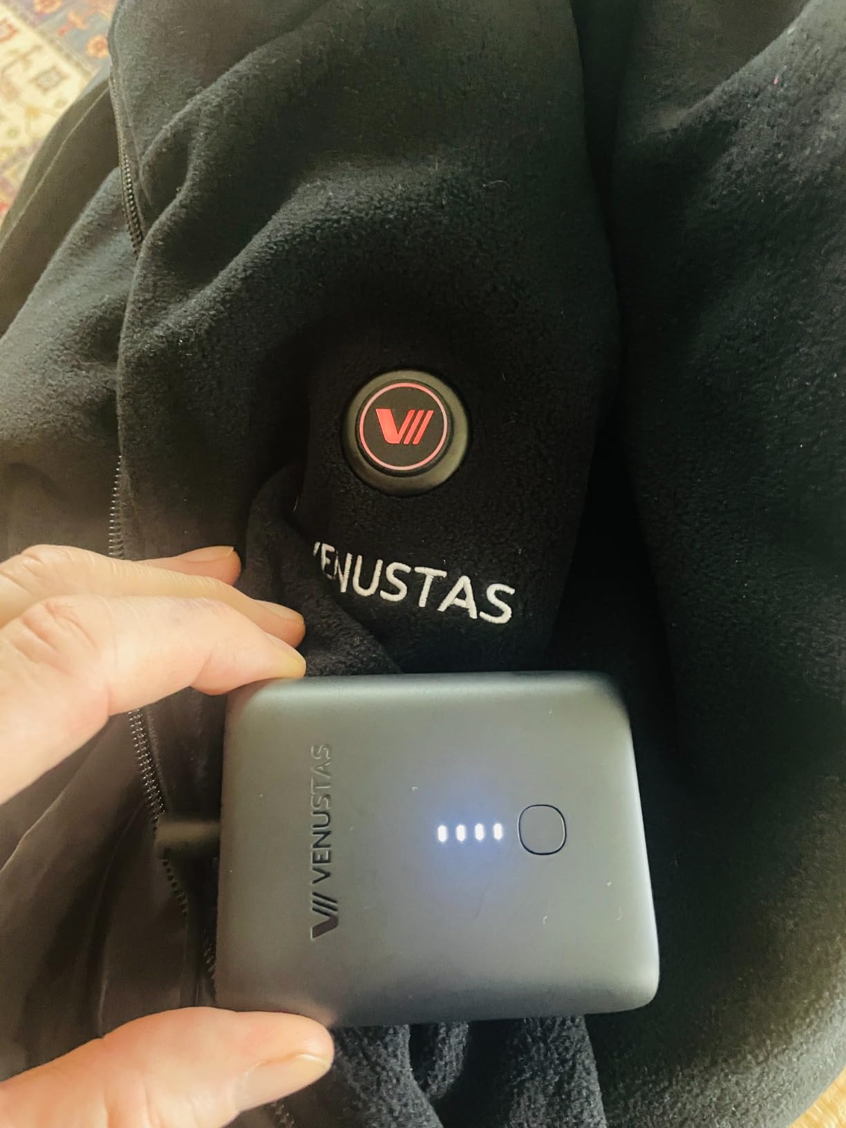 Venustas Men's Heated Fleece Vest with 6 Heating Zones and Battery Pack customer photo 2