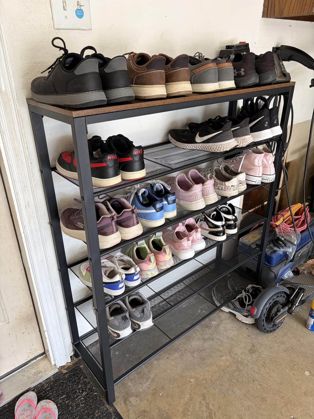 VASAGLE 6-Tier Shoe Rack, 24-30 Pairs, Metal Mesh customer photo 2