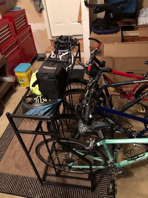 BIRDROCK HOME 4 Bike Stand for Garage Storage with Gear Basket and Hooks customer photo 2