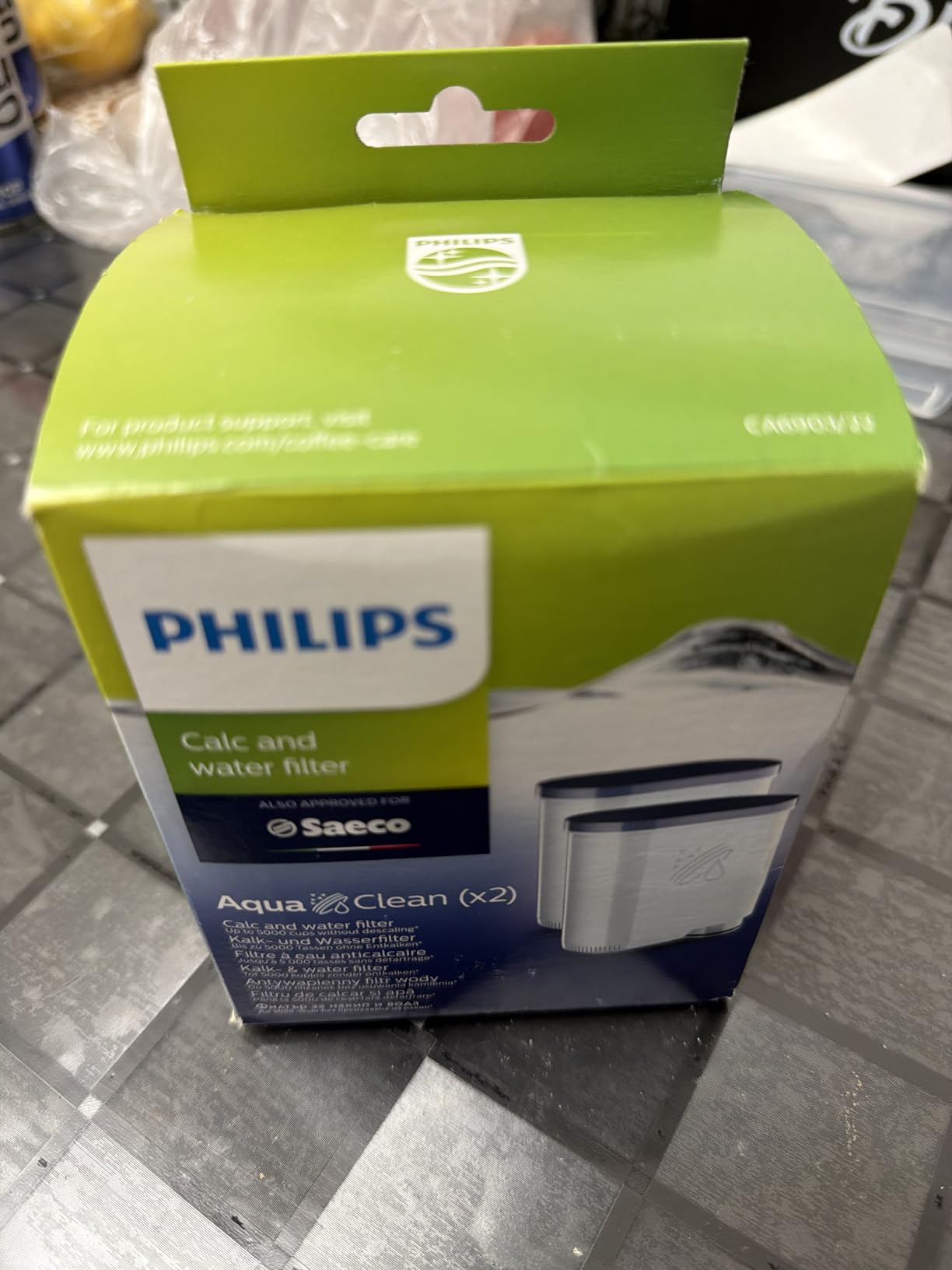 Philips AquaClean Original Calc and Water Filter, No Descaling up to 5,000 cups, Reduces Formation of Limescale, 2 AquaClean Filters, (CA6903/22) customer photo 1