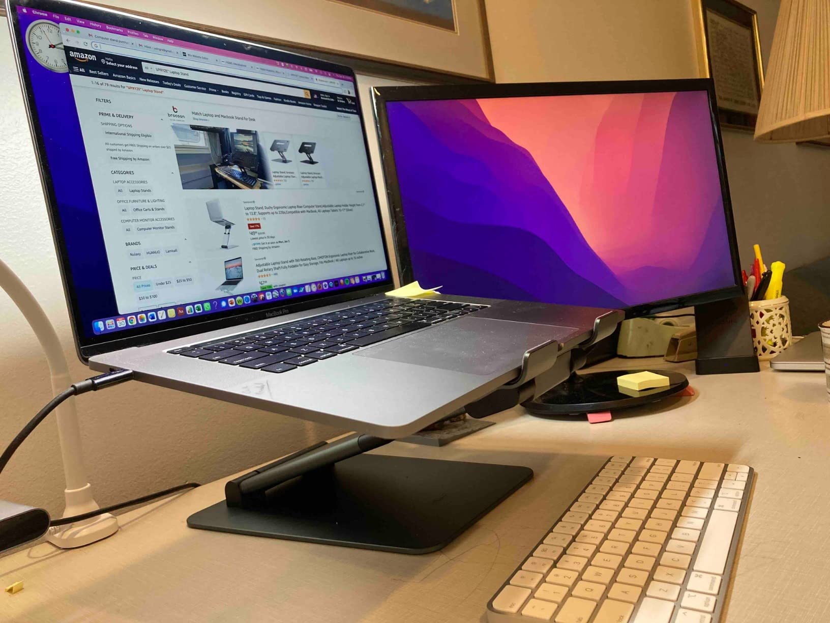 Lifelong Aluminum Adjustable Laptop Stand, Extra Tall 20 inch Riser, Grey customer photo 1