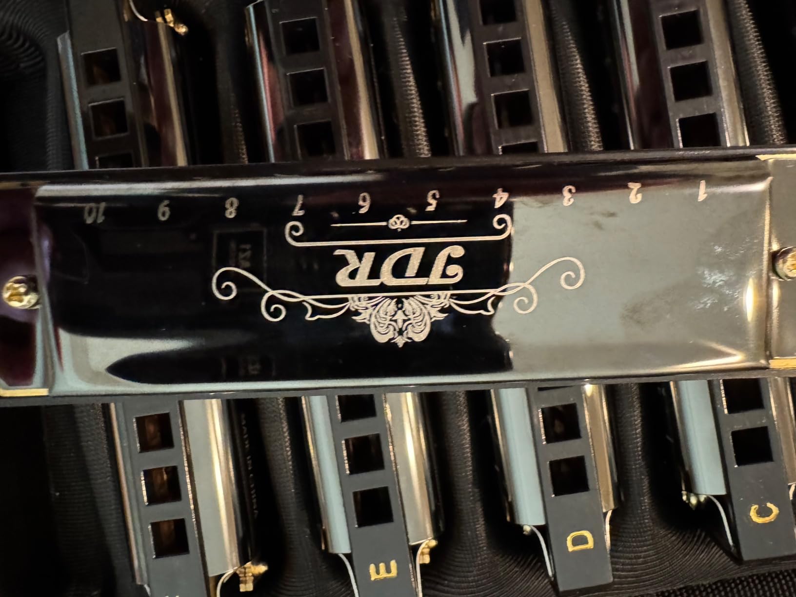 JDR Harmonica Set of 7 Key of C D E F G A Bb 10 Holes 20 Tones Blues Harp Diatonic Mouth Organ armonica with EVA Protective Case for Adults Kids Beginner Professional Intermediate Student Gift Black customer photo 1