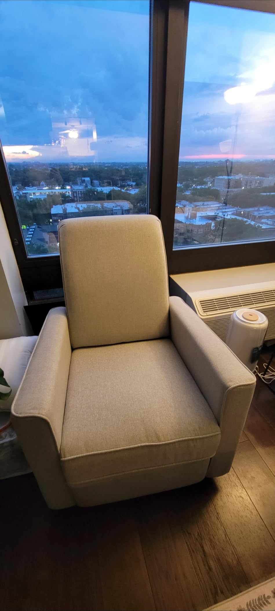 Evolur Raleigh Upholstered Manual Glider Recliner– Rocking & 360° Swivel with Smooth Glide – Greenguard Gold & FSC Certified – Modern Nursery and Living Room Chair in Light Grey customer photo 2