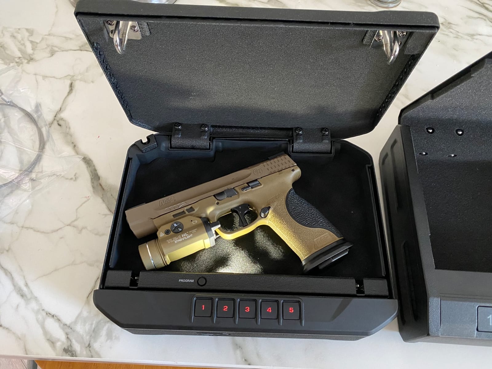 ONNAIS Iron SE Biometric Gun Safe for Handgun with Fingerprint Keypad Lock | Steel Gun Case, 3 Quick Access Methods, Handgun Safe for Home, Nightstand, Bedside, or Car, Birthday Gifts for Men customer photo 1