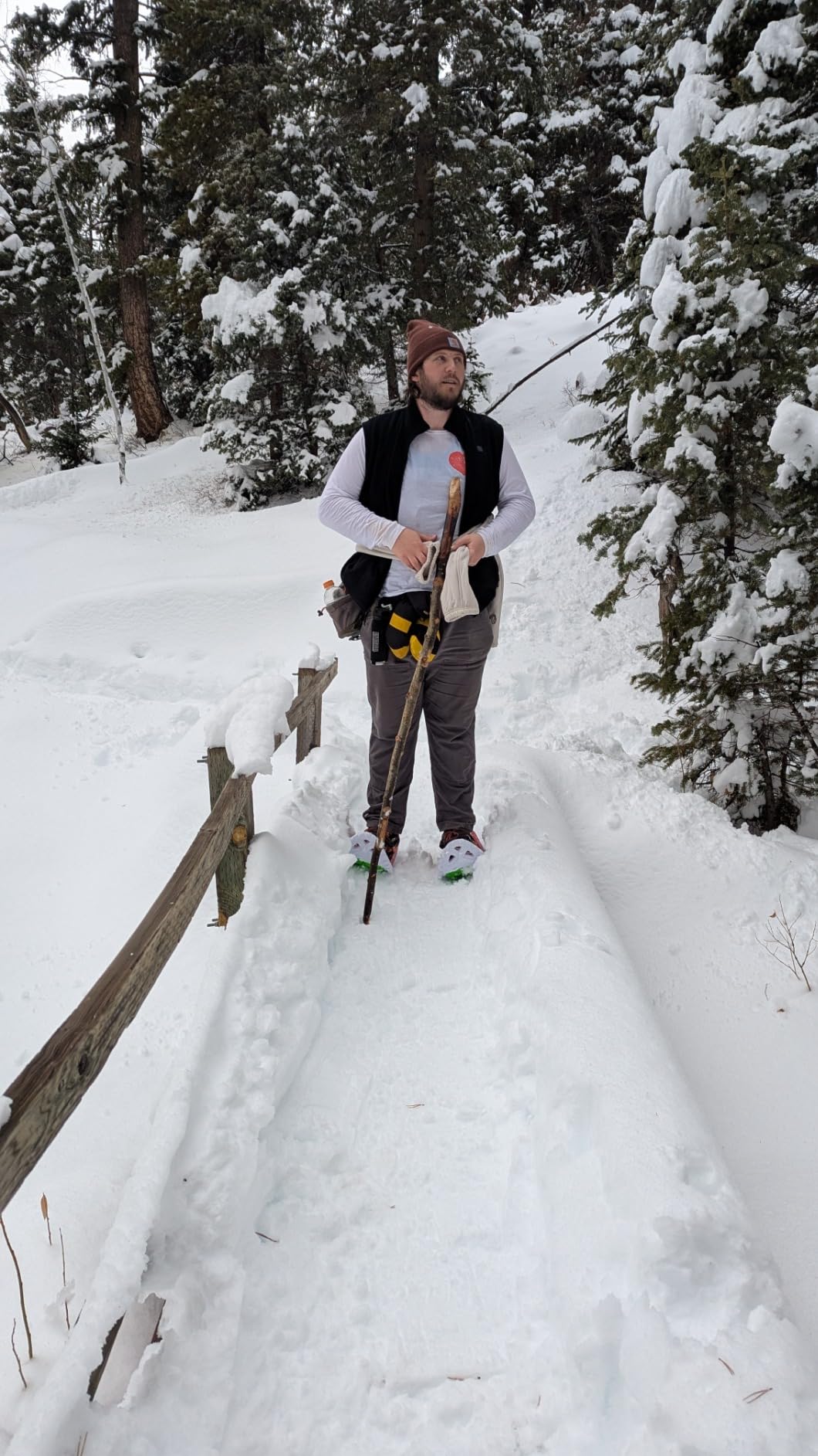 Crescent Moon EVA Unisex Ultralight EVA Foam Snowshoes for Men & Women Adults, for Hiking and Running, with Dual Density Rocker Cloud Deck and Ice Spikes customer photo 2