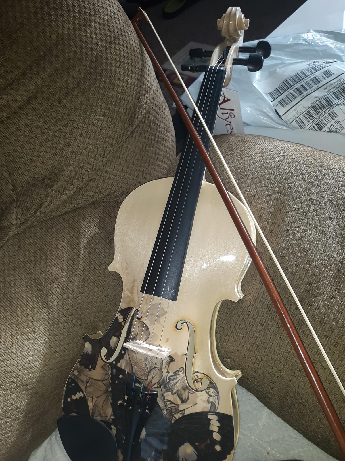 Aliyes Distinctive Artistic Violin Set Designed for Beginners/Students/adults with Hard Case,Bow,Extra Strings (4/4/Full-size) customer photo 1