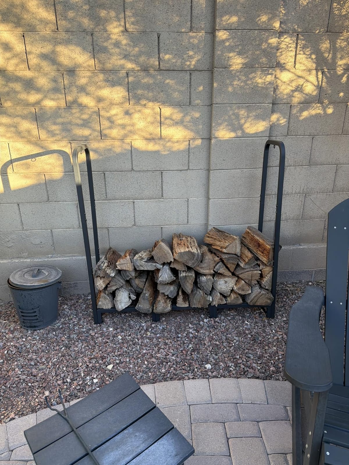 Firewood Rack Outdoor 8ft Heavy Duty Logs Holder for Indoor Fireplace Metal Wood Pile Storage Stacker Organizer, Matte Black customer photo 2