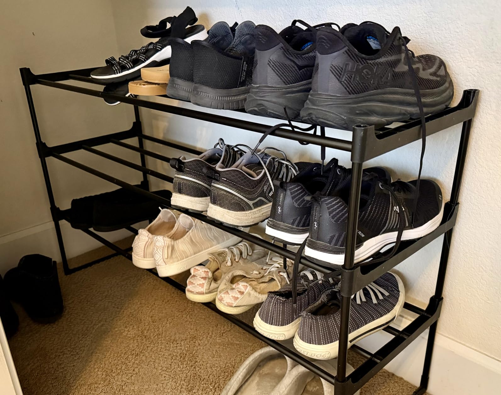 SONGMICS Shoe Rack, 3-Tier Shoe Organizer, Metal Storage Shelf customer photo 1