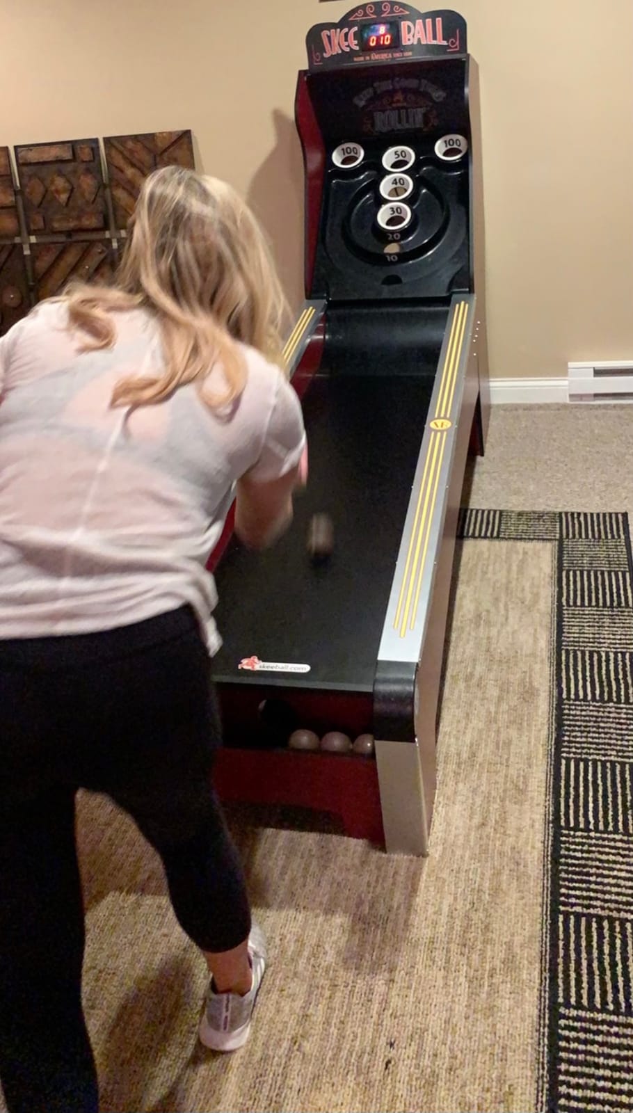 Skee-Ball Deluxe - an Arcade Table Machine Game for Home, Basement, and Recreation Rooms - Nostalgic Classic Family Fun of Roll and Score customer photo 1