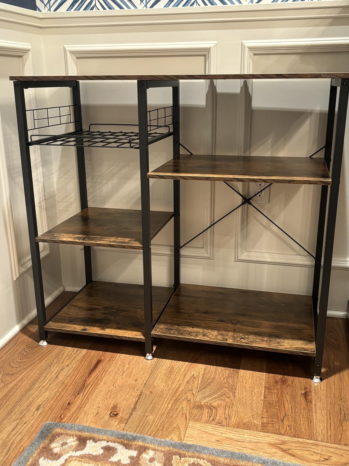 soges 3-Tier Kitchen Baker's Rack, Compact Microwave Stand, Rustic Brown customer photo 1