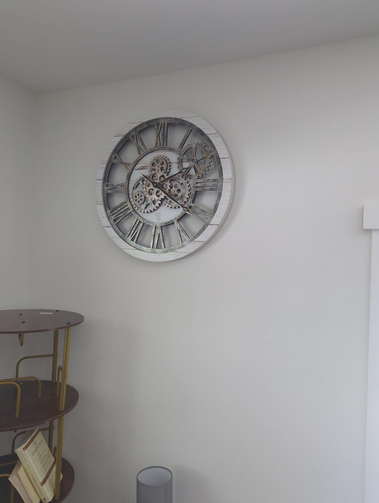 ImprovingLife The Gears Clock The Original Real Moving Gear Wall Clock Vintage Industrial Oversized Rustic Farmhouse (24 inch (60cm), Vintage Black Wood and Bronze) customer photo 2