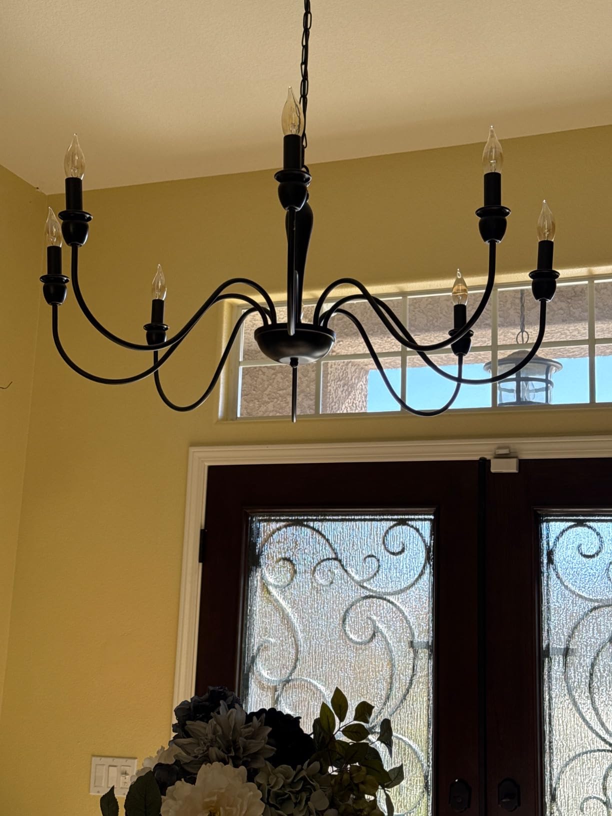 ETONIMERR 8 Lights Black Farmhouse Chandelier for Dining Room Light Fixture customer photo 2