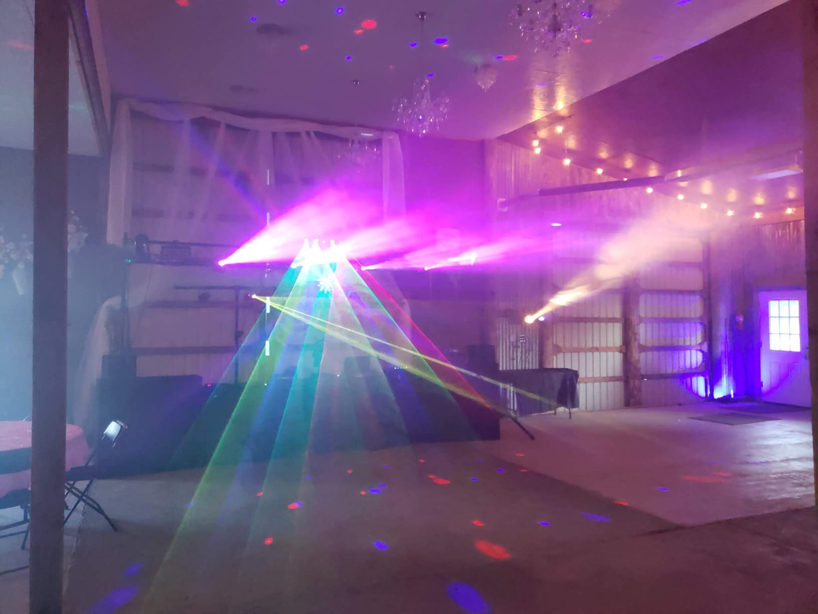 U`King DJ Laser Light, 5 Beam Effect Sound Activated DJ Party Lights RGBYC LED Laser Light Show with DMX Control for Disco Dancing Birthday Bar Stage Lighting customer photo 2