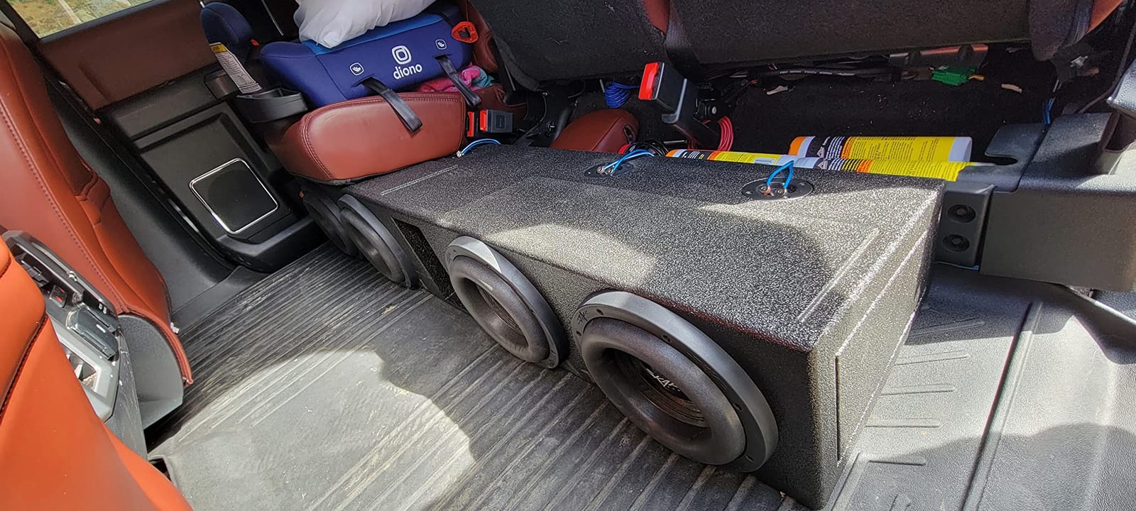 QPower Downfire Quad 8in Underseat Subwoofer Box Compatible with 2009-2026 Ford F-150 SuperCrew and 2017-2026 F-250, F-350 Super Duty customer photo 1