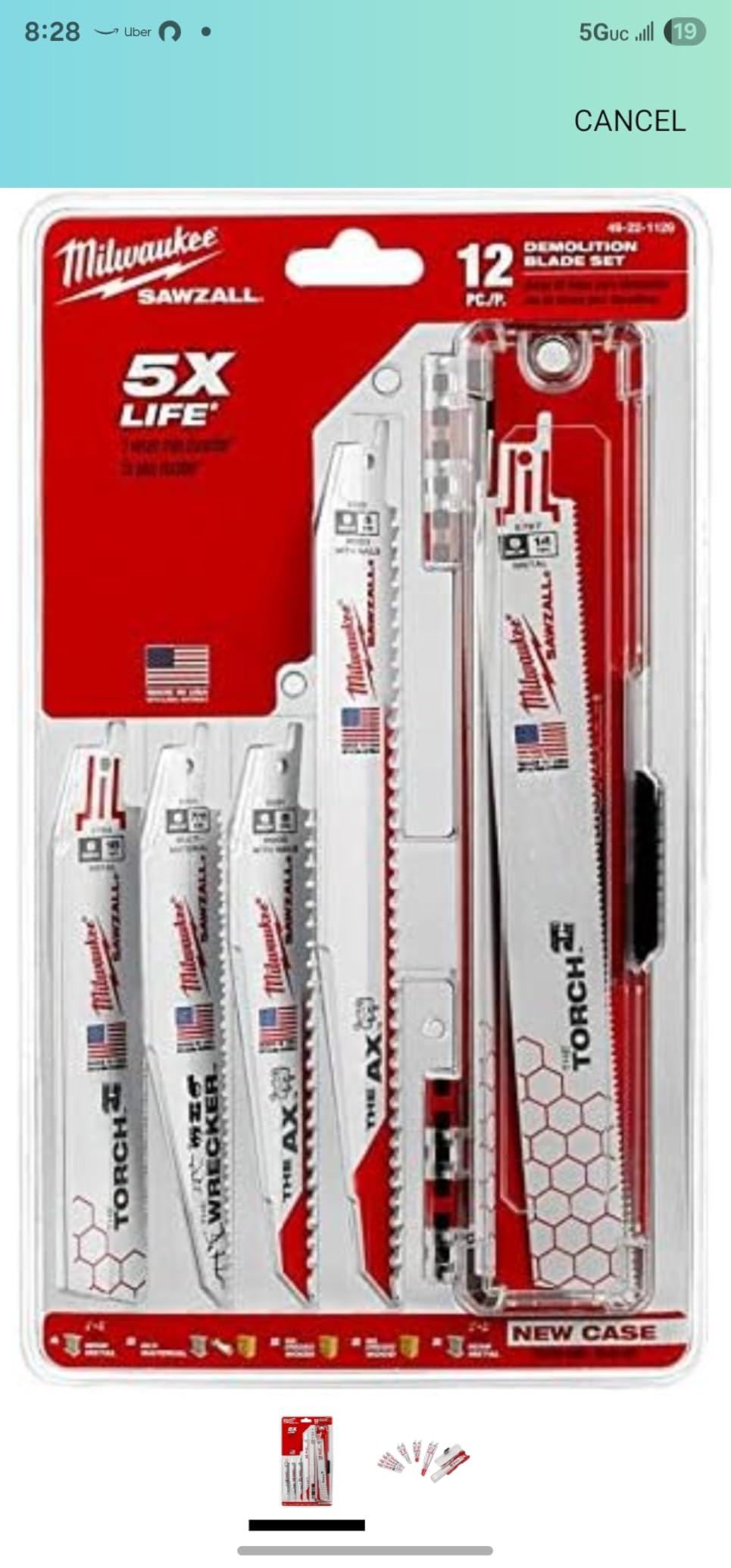 Milwaukee 12 Piece Multi Material (Wood, Plastic, Metal) Bi-Metal SAWZALL Ultimate Demolition Reciprocating Saw Blade Set customer photo 2