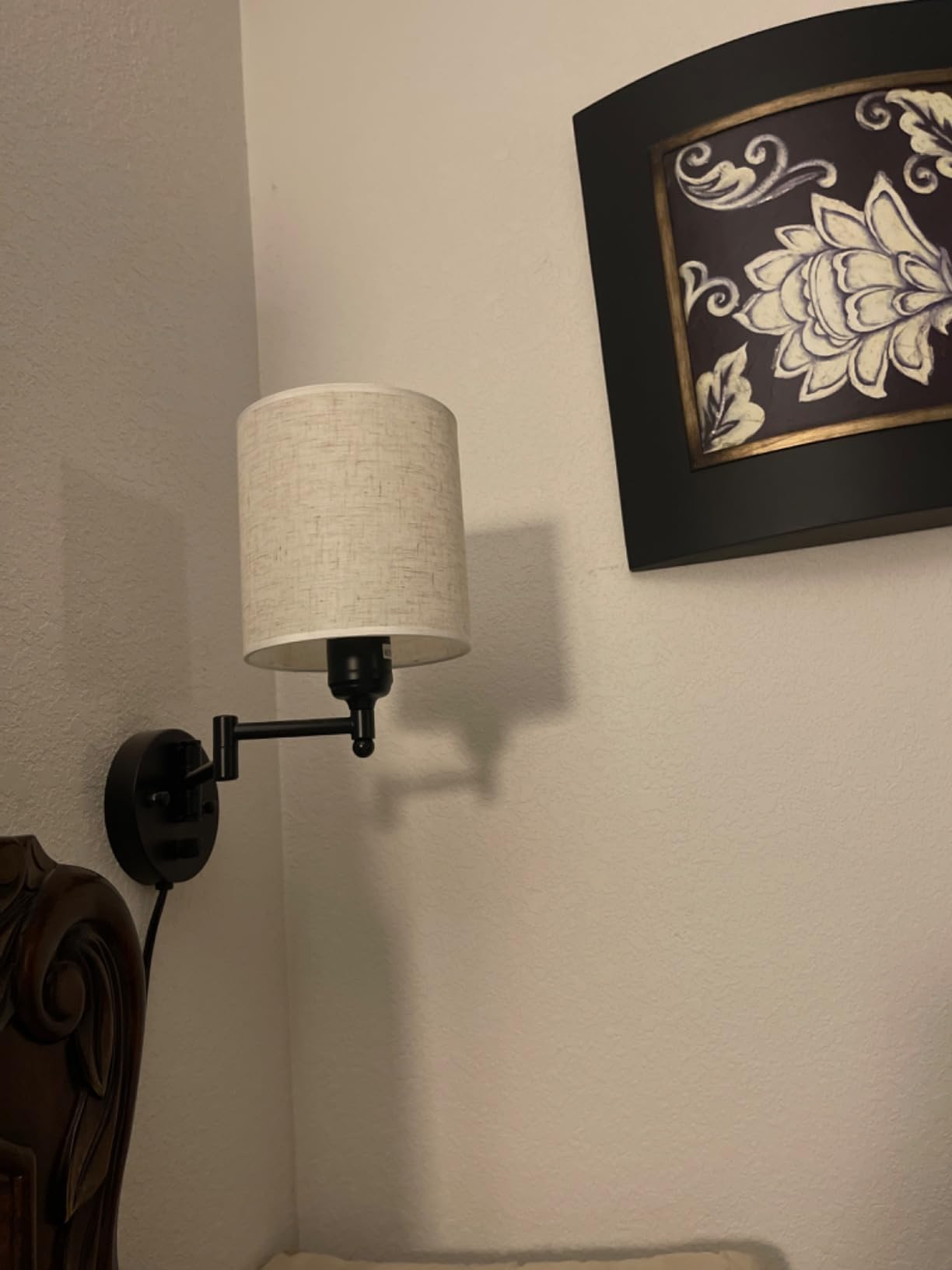 CADUKE Plug in Wall Sconce Set of 2, Swing Arm Wall Lamps customer photo 1