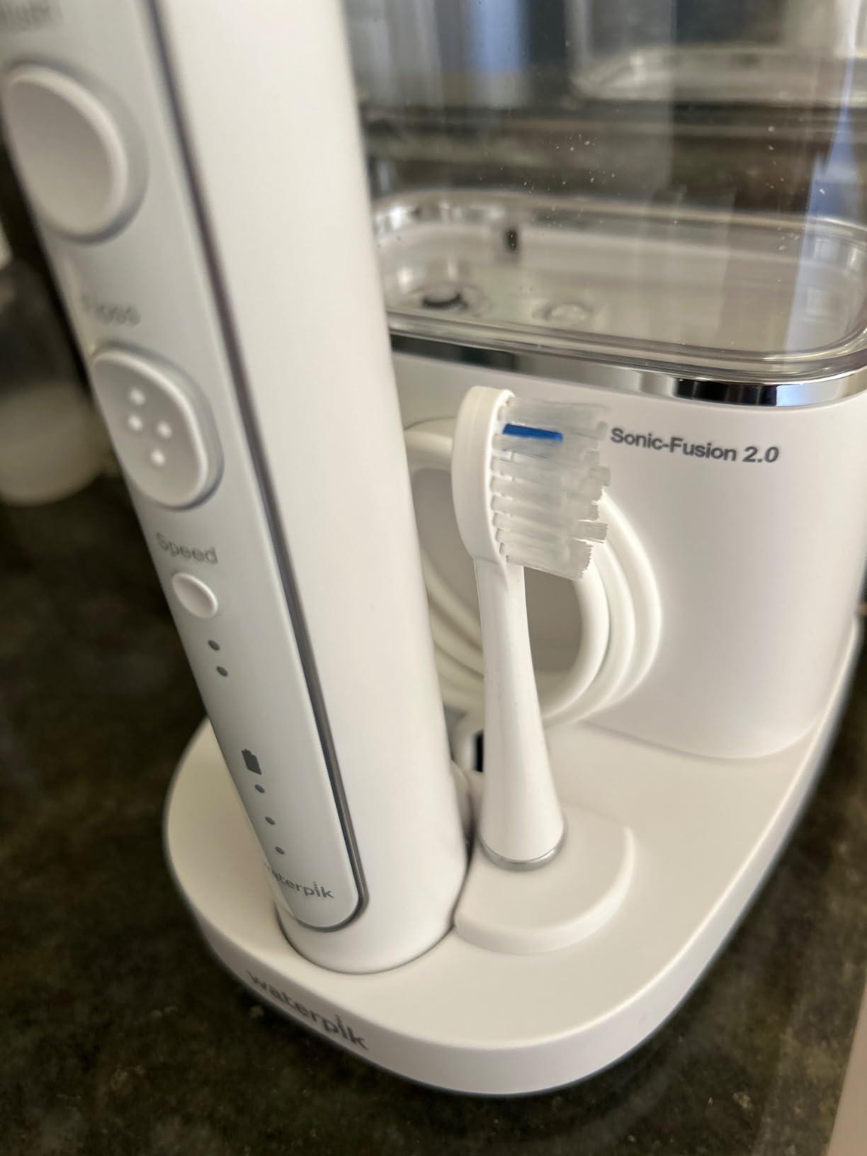 Waterpik Sonic-Fusion Flossing Electric Toothbrush Water Flosser, White customer photo 1