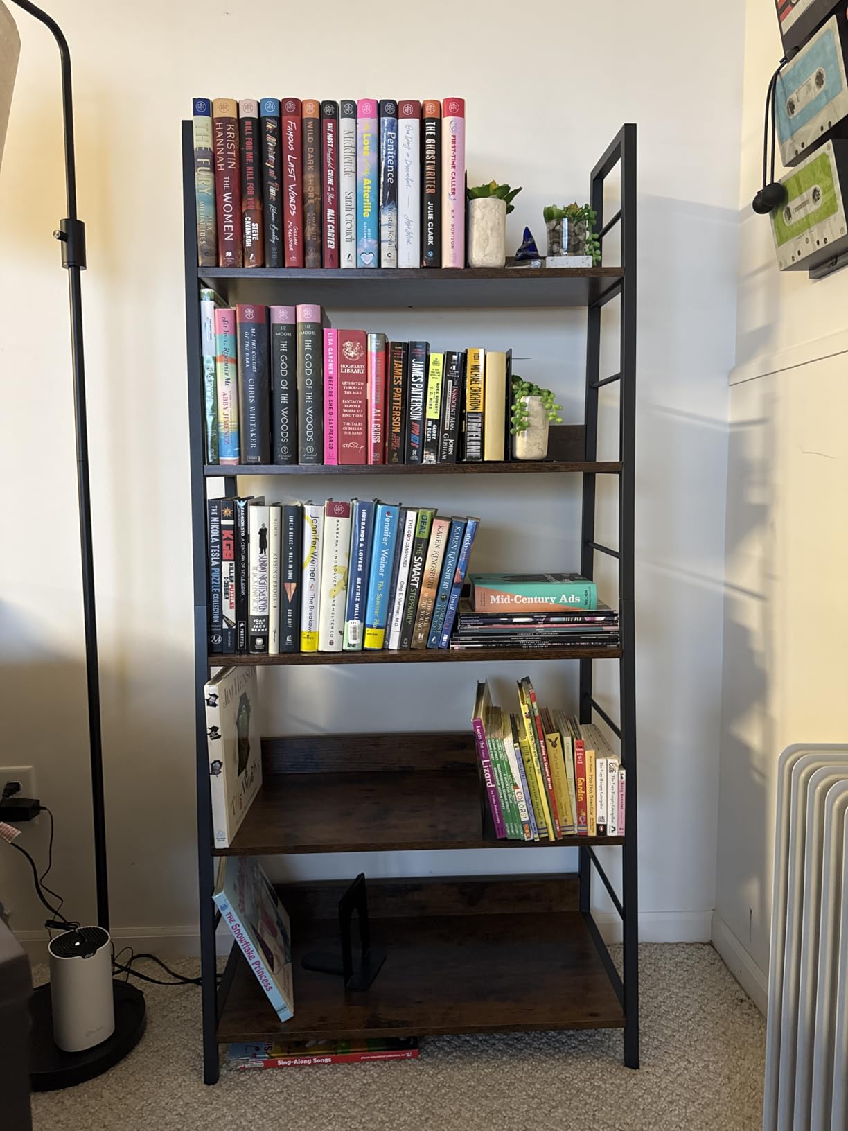 IRONCK 5 Tier Ladder Bookcase with Metal Frame, Rustic Brown customer photo 1