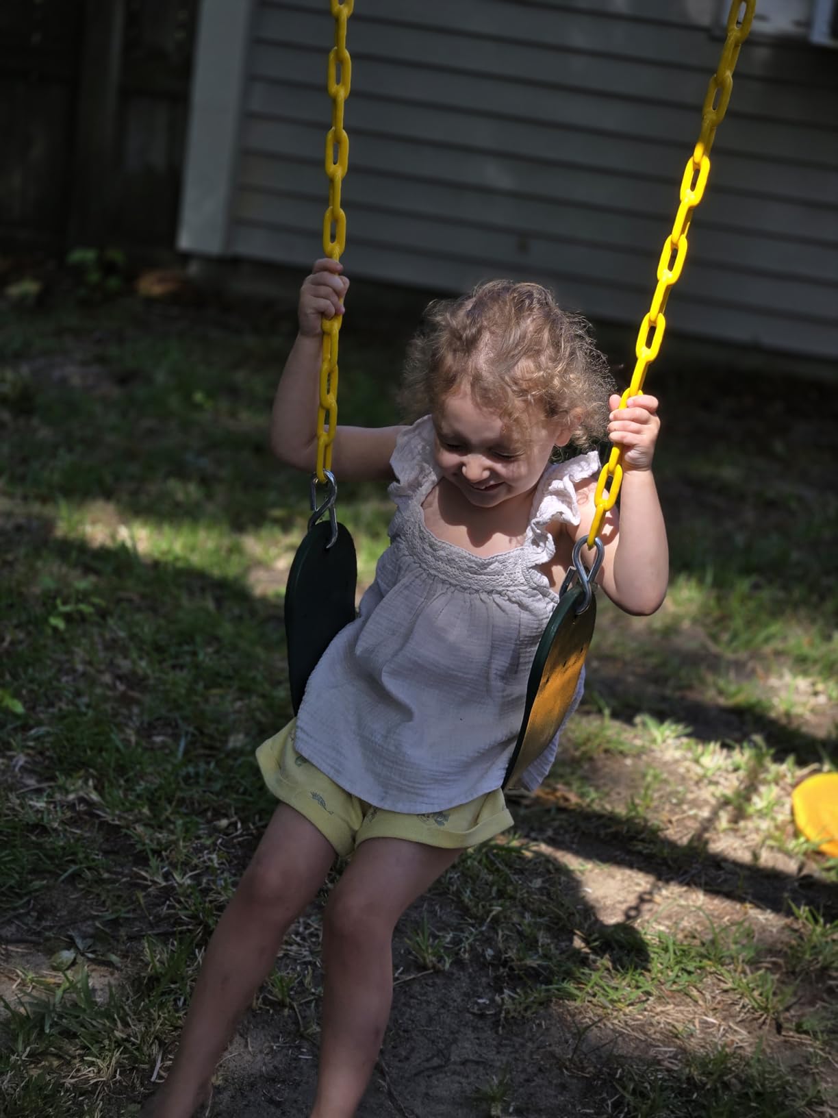 TURFEE Heavy Duty Swing Seat Green Color with 66” Chain, Swing Set Accessories Replacement with Snap Hooks for Kids Outdoor Play Playground customer photo 2