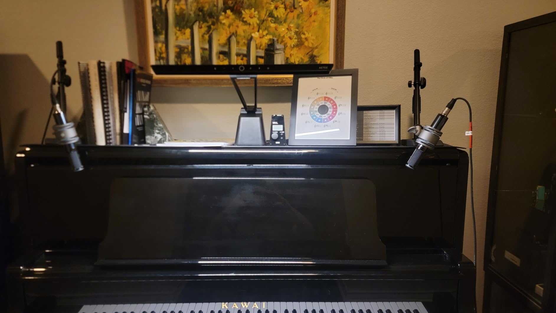 Professional LED Piano Lights for Upright Piano - Piano Lamps with Ambient Light, Favorite Mode, Eye-Care, 5 Levels Color Temperatures, 5 Levels Dimming, Steady Base, Black(Updated Version) customer photo 1