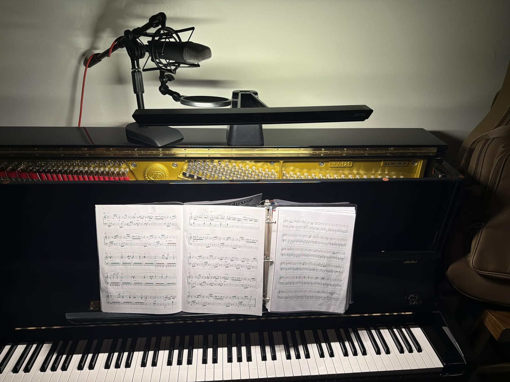 Professional LED Piano Lights for Upright Piano - Piano Lamps with Ambient Light, Favorite Mode, Eye-Care, 5 Levels Color Temperatures, 5 Levels Dimming, Steady Base, Black(Updated Version) customer photo 2