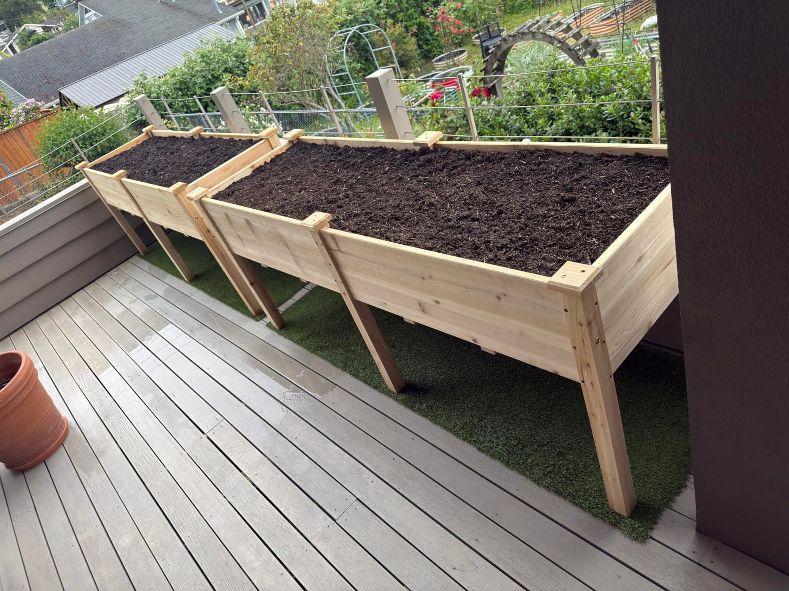 Best Choice Products 72x24x30in Raised Garden Bed, Elevated Wood Planter Box Stand for Backyard, Patio, Balcony w/Divider Panel, 6 Legs, 300lb Capacity - Natural customer photo 1