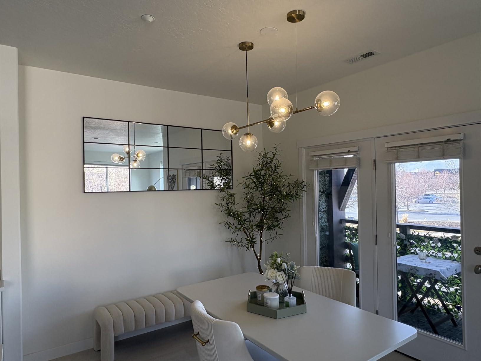 KCO 6-Light Brass Gold Linear Sputnik Chandelier with Clear Glass Shades customer photo 1