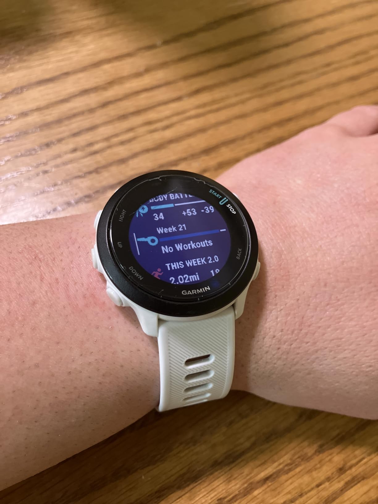 Garmin Forerunner 55, GPS Running Watch with Daily Suggested Workouts, Up to 2 Weeks of Battery Life, Aqua customer photo 2