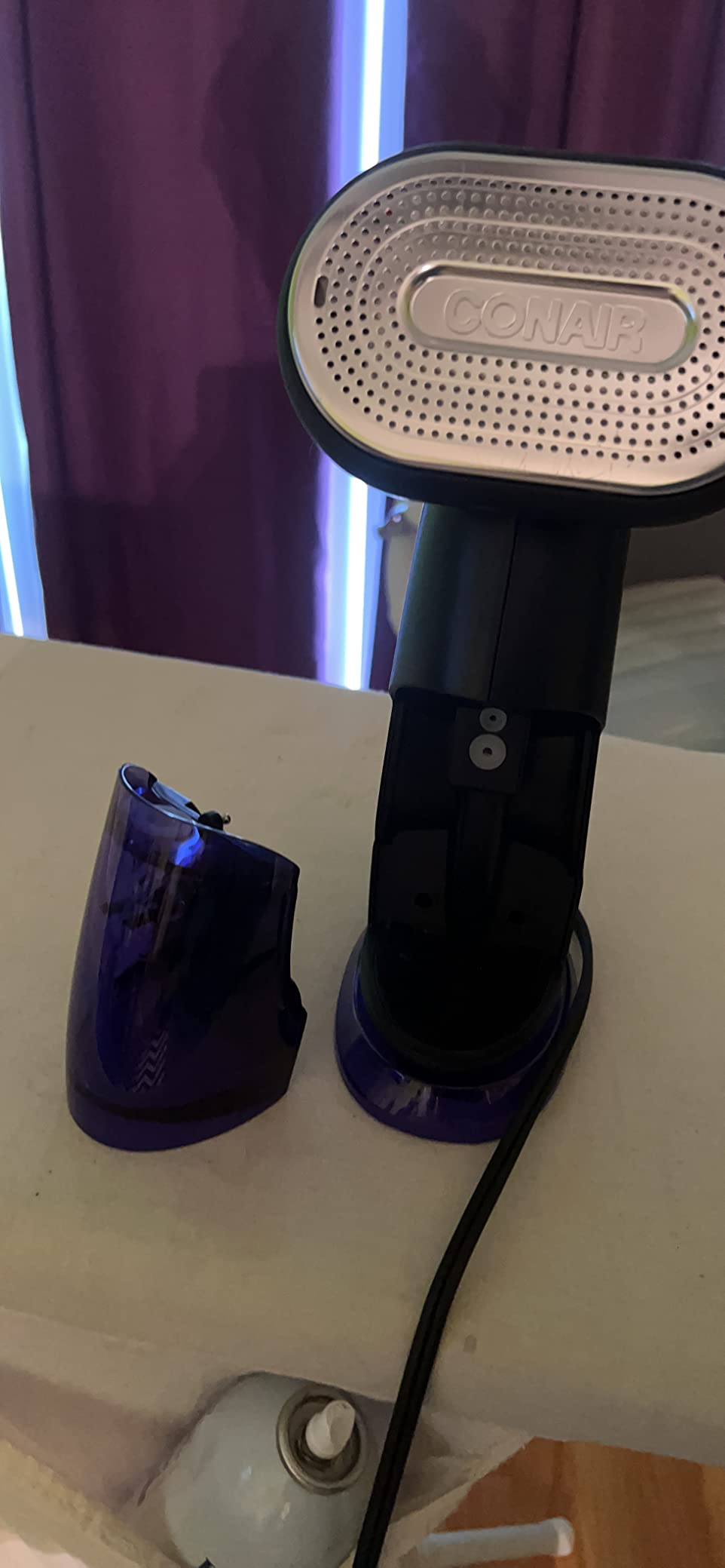 Conair 2-in-1 Handheld Steamer and Iron for Clothes, Turbo ExtremeSteam 1875W Garment Steamer and Clothing Iron,Black / Blue customer photo 2
