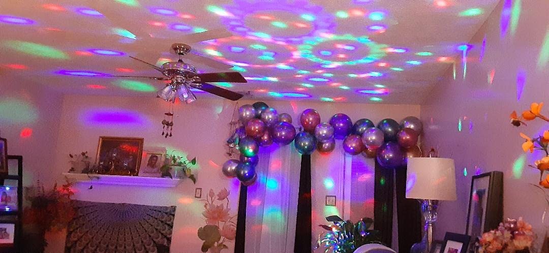 Sunset Lamp Disco Ball Party Lights, Dj Disco Light with Sound Activated Strobe Light Stage Lights for Birthday Home Room Dance Parties Halloween Wedding Bar Pub Club Karaoke KTV Christmas Decorations customer photo 2