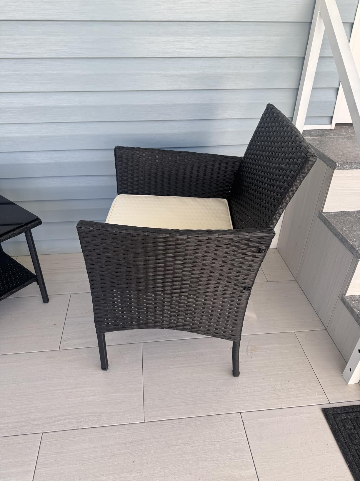 FDW 3-Piece Patio Furniture Set | Black & Beige | Outdoor Wicker Furniture | with Coffee Table | Modern Rattan Chairs Conversation Set | Outdoor Seating | Weather-Resistant | for Porch, Garden, Lawn customer photo 1