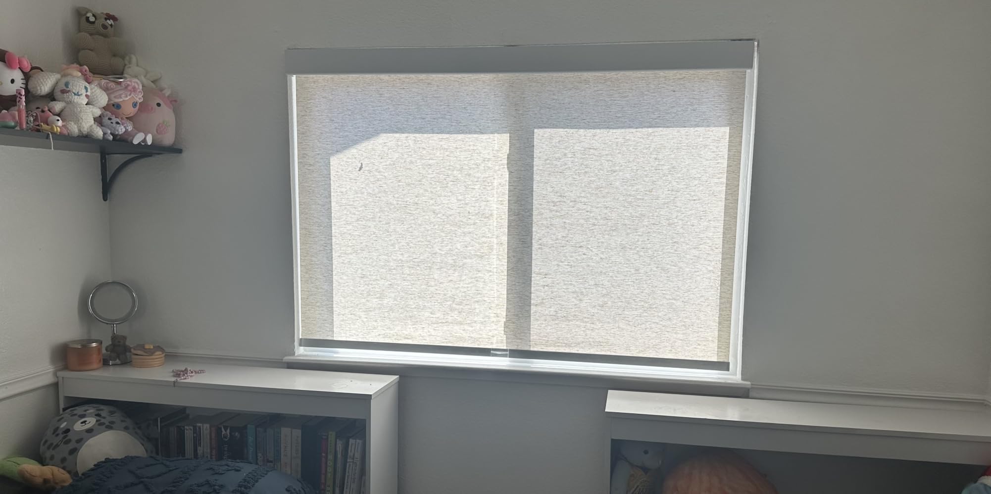 Persilux Free-Stop Cordless Light Filtering Roller Shades for Windows (Cream 34