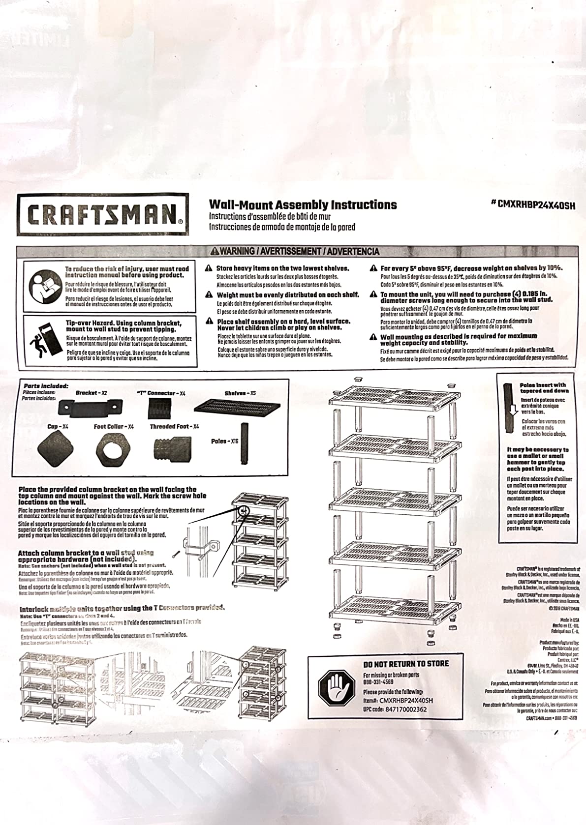 CX Craftsman 5-Tier Heavy Duty Plastic Storage Shelves, Garage Organization customer photo 1